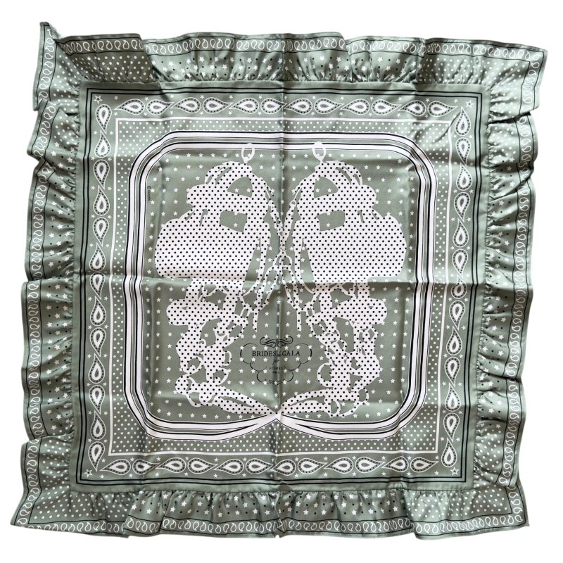 HERMES *極罕* Brides de Gala Bandana a Pois 荷葉花邊 圍巾-1