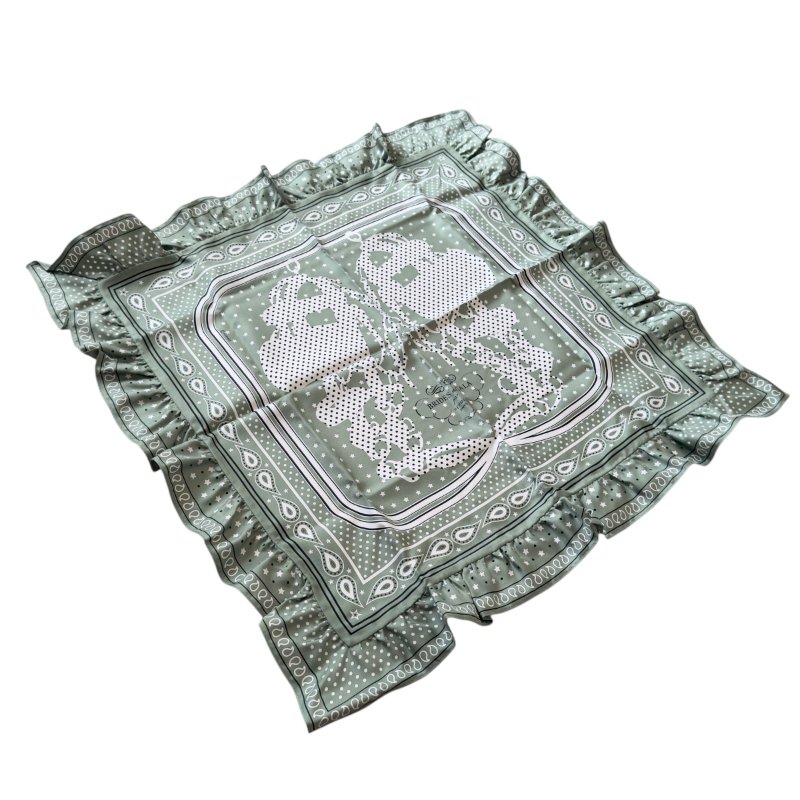 HERMES *極罕* Brides de Gala Bandana a Pois 荷葉花邊 圍巾-3
