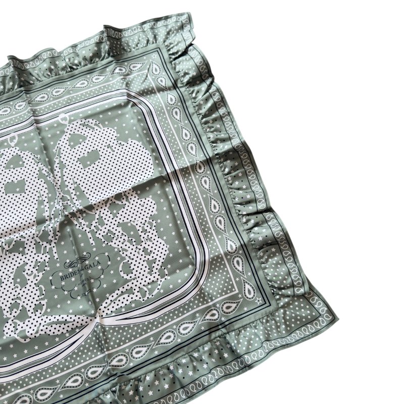 HERMES *極罕* Brides de Gala Bandana a Pois 荷葉花邊 圍巾-5
