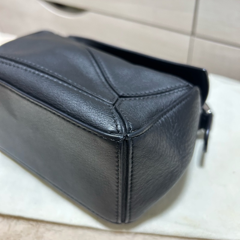 #大全配 LOEWE(羅意威) Puzzle 18 幾何包 迷你 MINI 黑色-2