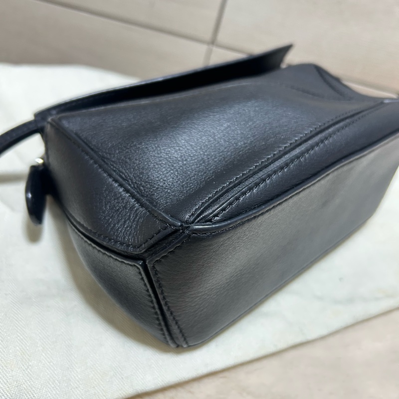 #大全配 LOEWE(羅意威) Puzzle 18 幾何包 迷你 MINI 黑色-3