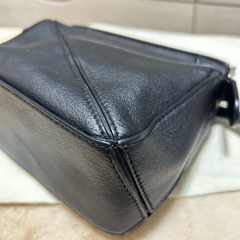 #大全配 LOEWE(羅意威) Puzzle 18 幾何包 迷你 MINI 黑色-4