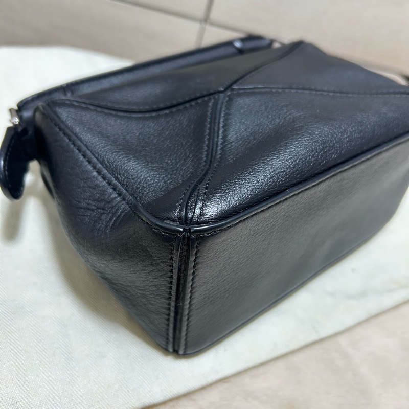 #大全配 LOEWE(羅意威) Puzzle 18 幾何包 迷你 MINI 黑色-5
