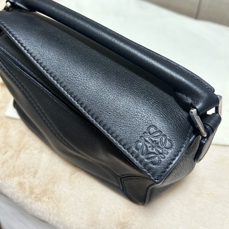 #大全配 LOEWE(羅意威) Puzzle 18 幾何包 迷你 MINI 黑色-11