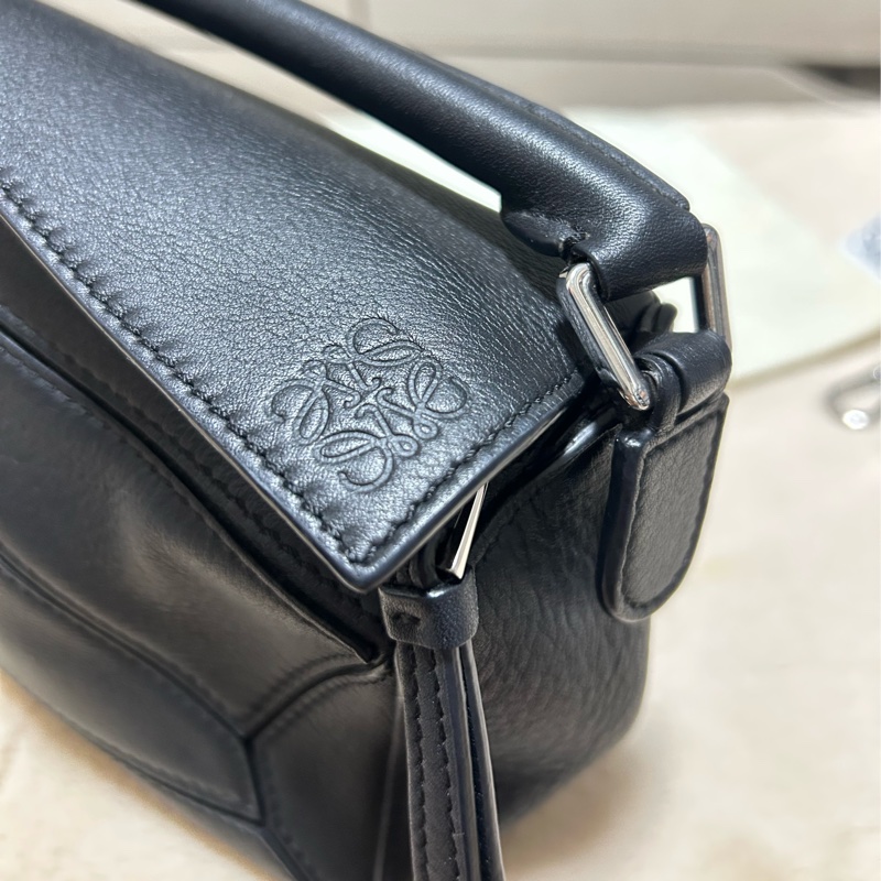 #大全配 LOEWE(羅意威) Puzzle 18 幾何包 迷你 MINI 黑色-18