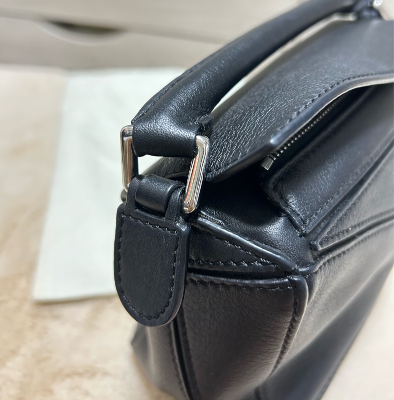 #大全配 LOEWE(羅意威) Puzzle 18 幾何包 迷你 MINI 黑色-19