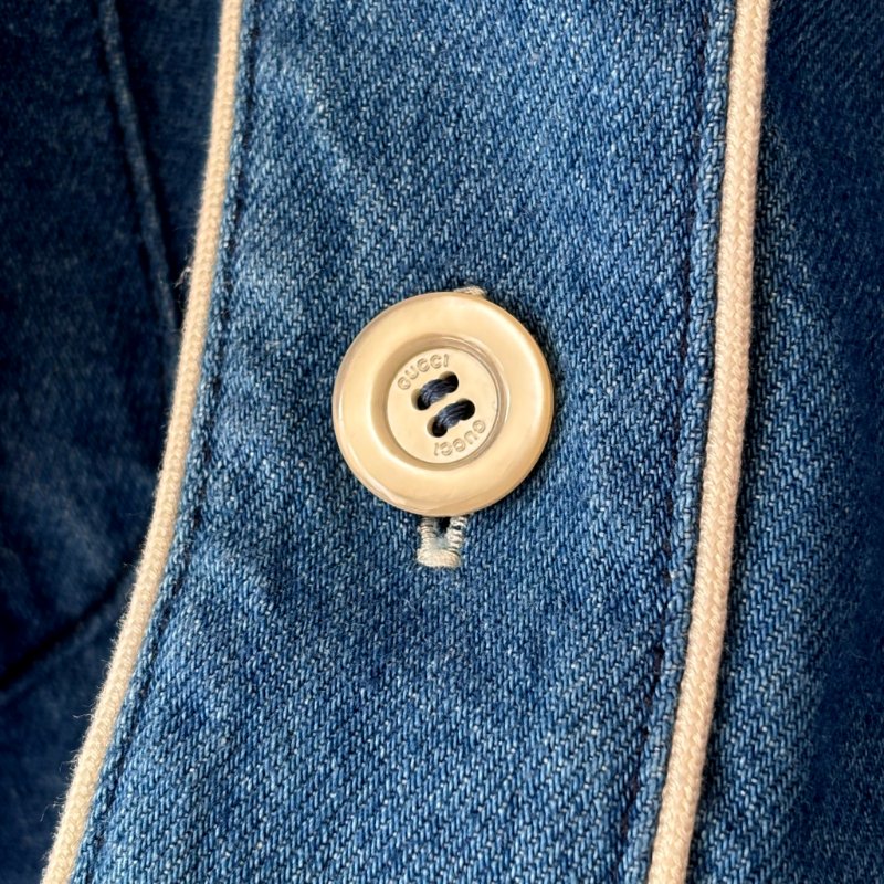 ::GUCCI:: 單寧Ｇ字刺繡上衣 外罩衫 Denim shirt with G patch-7