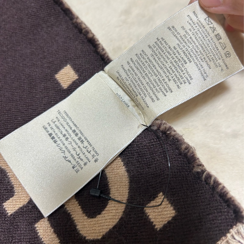 GUCCI 雙Glogo 厚款雙色羊毛桑蠶絲圍巾-3