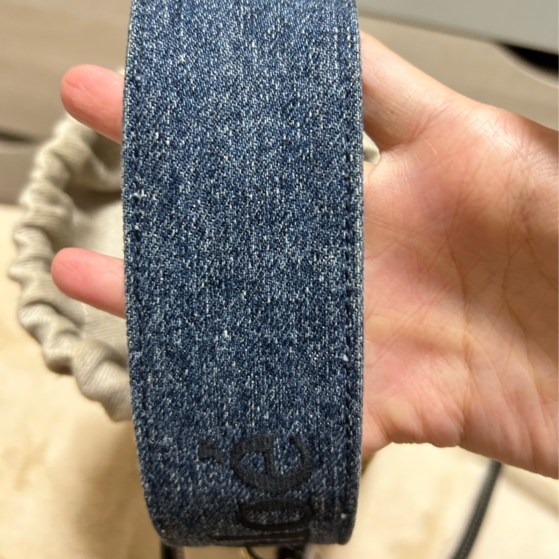 Chloe 牛仔藍牛皮竹編包 竹簍包 草編包 斜背側背手提-9