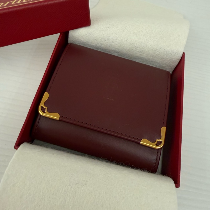 Cartier 酒紅色全新零錢包-1