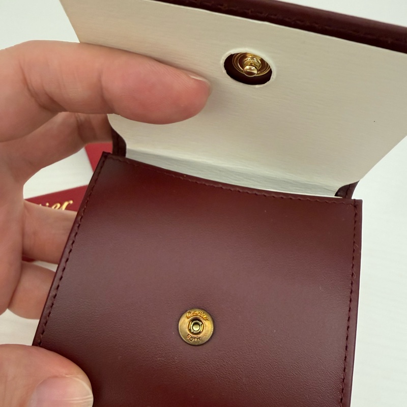 Cartier 酒紅色全新零錢包-4