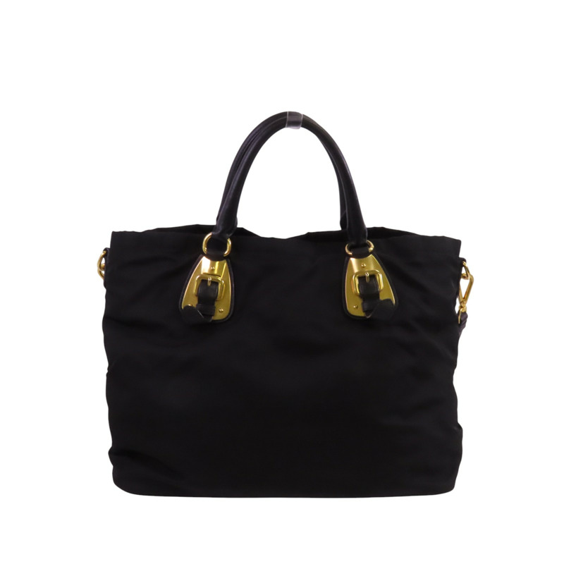 PRADA 尼龍2Way Shoulder金扣手挽肩背兩用袋-1