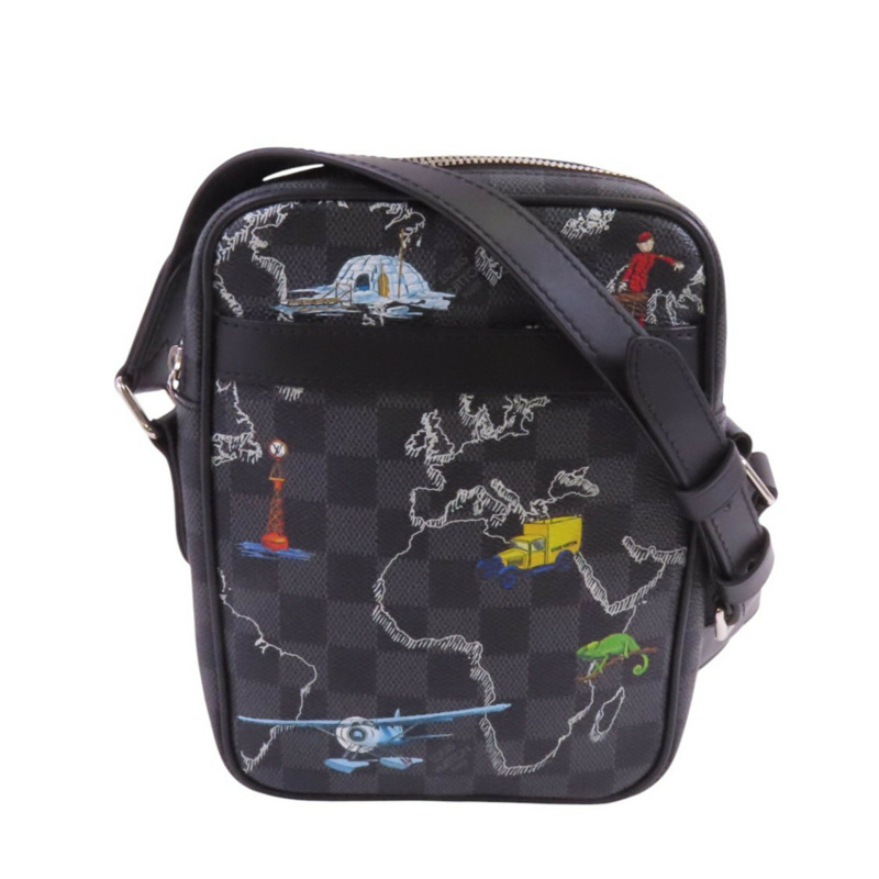 LOUIS VUITTON Damier Graphite Danube Slim肩背袋-0