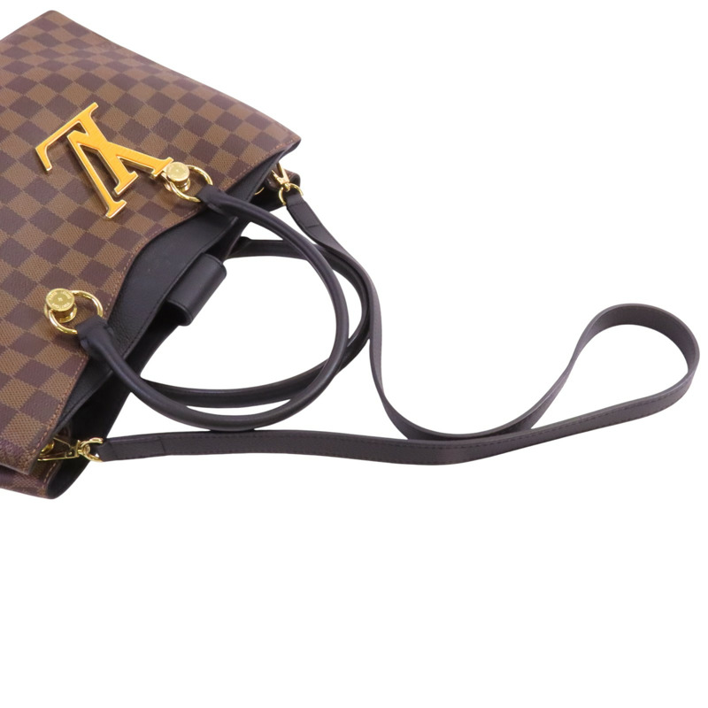 LOUIS VUITTON Damier Ebene Riverside金扣手挽肩背兩用袋-8