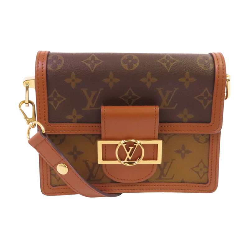 LOUIS VUITTON Monogram Reverse Mini Dauphine金扣肩背袋-0
