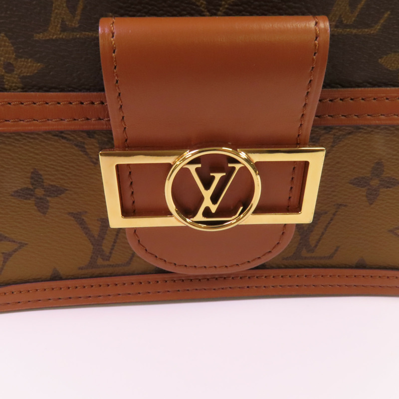 LOUIS VUITTON Monogram Reverse Mini Dauphine金扣肩背袋-6