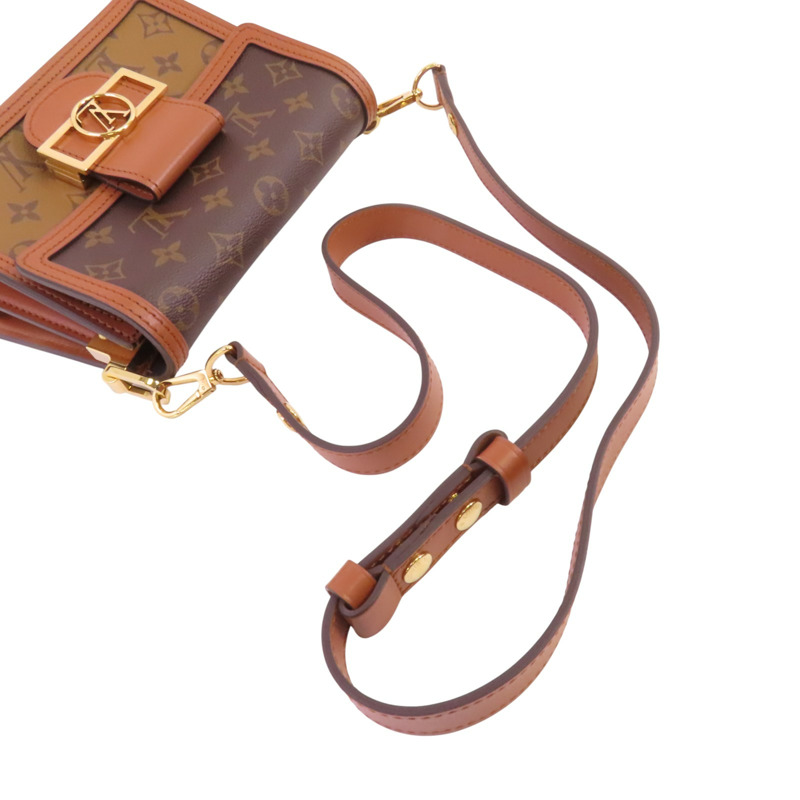 LOUIS VUITTON Monogram Reverse Mini Dauphine金扣肩背袋-7