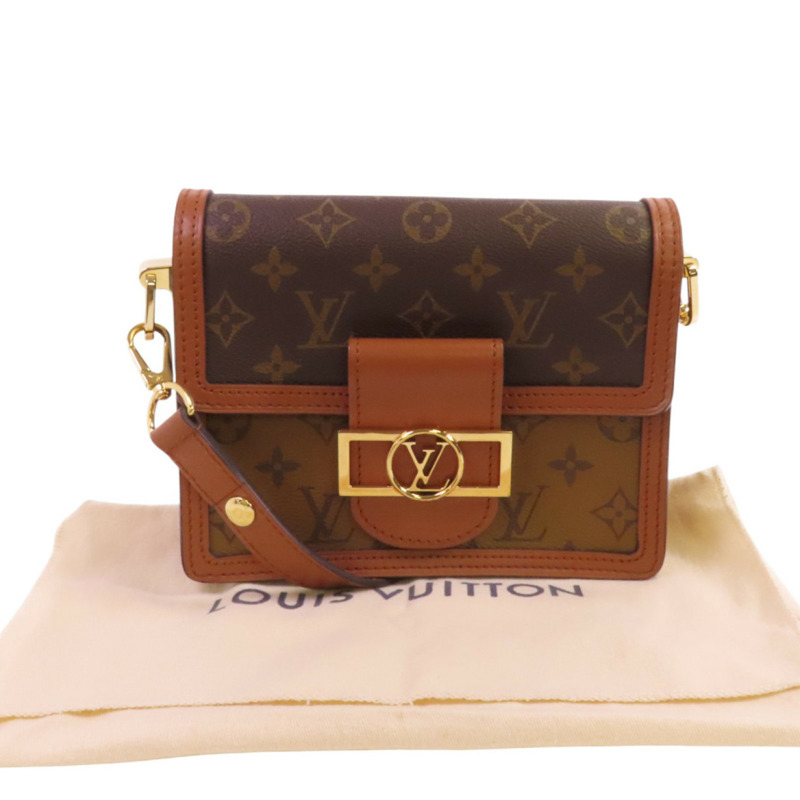 LOUIS VUITTON Monogram Reverse Mini Dauphine金扣肩背袋-9