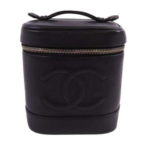 CHANEL 牛皮皮革Vintage Vanity Case金扣手挽袋