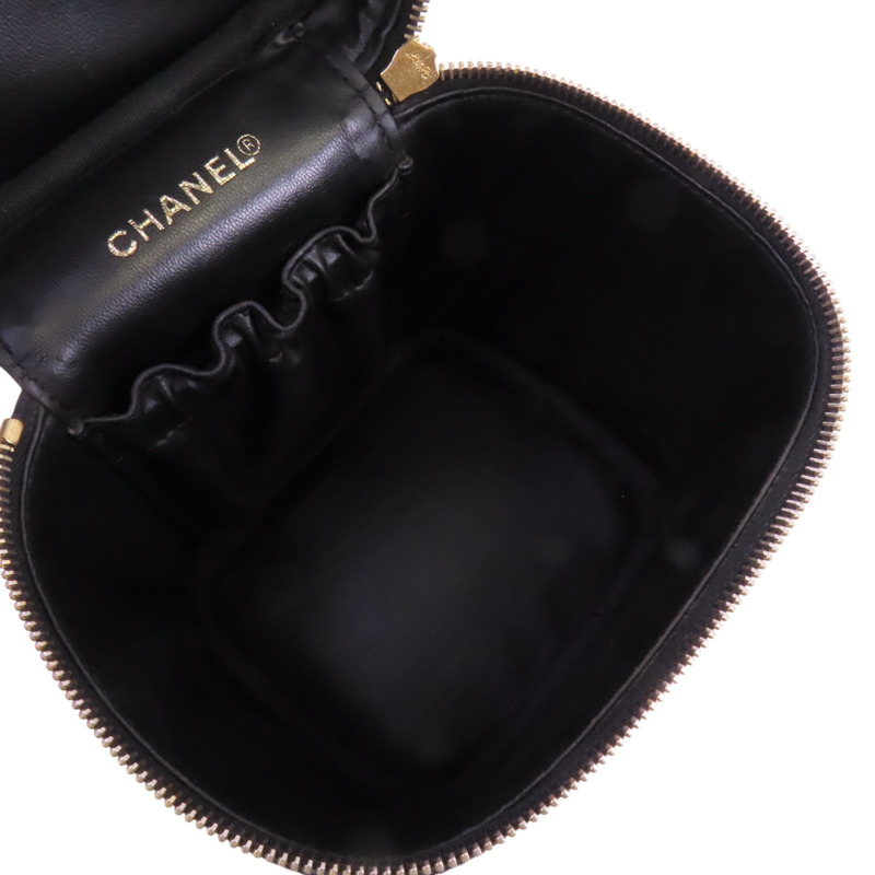 CHANEL 牛皮皮革Vintage Vanity Case金扣手挽袋-4