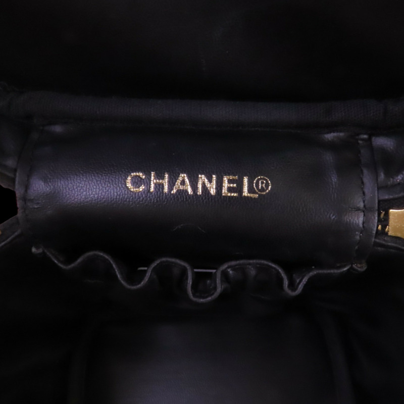 CHANEL 牛皮皮革Vintage Vanity Case金扣手挽袋-5