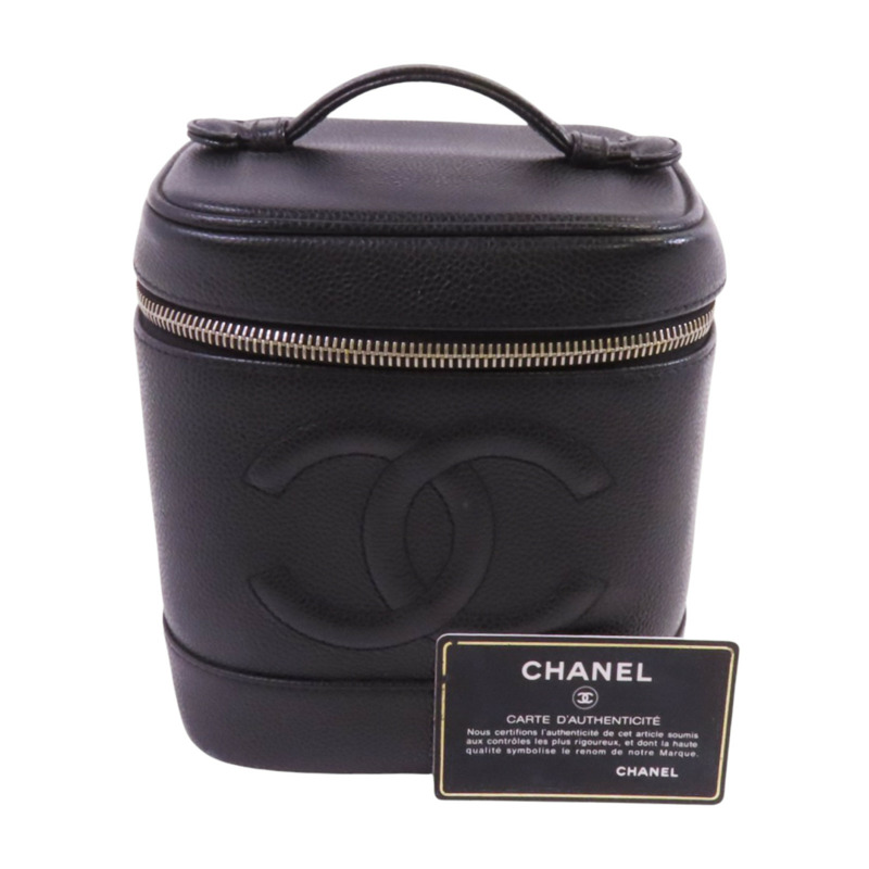 CHANEL 牛皮皮革Vintage Vanity Case金扣手挽袋-9