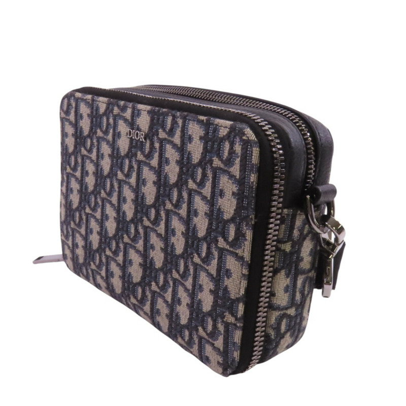 Dior Obriqur帆布Zipped Pouch With Strap銀扣肩背袋-2