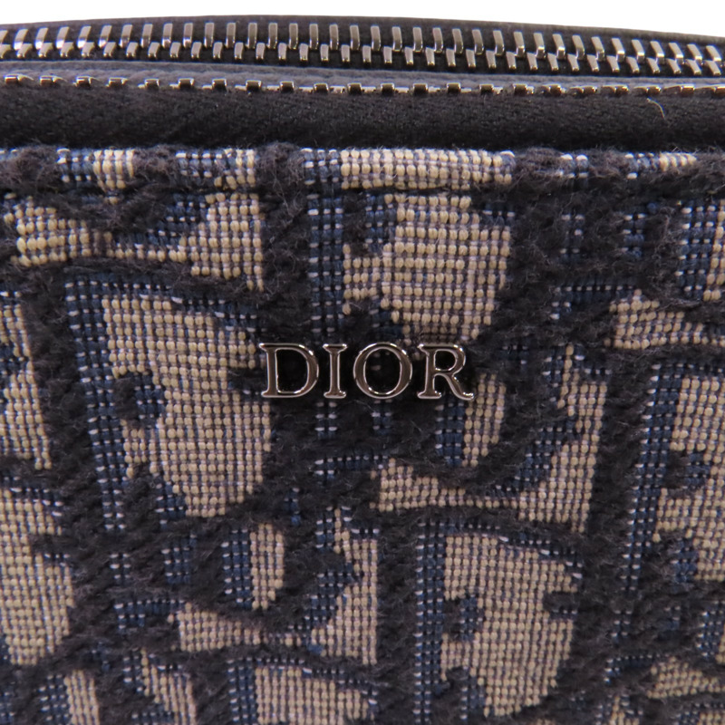 Dior Obriqur帆布Zipped Pouch With Strap銀扣肩背袋-6