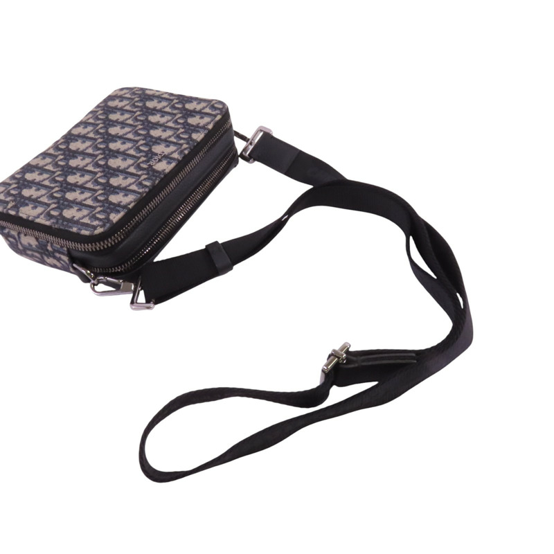 Dior Obriqur帆布Zipped Pouch With Strap銀扣肩背袋-8