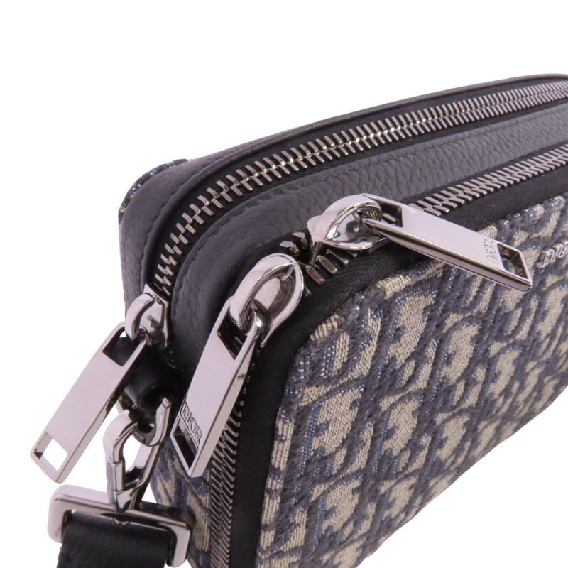 Dior Obriqur帆布Zipped Pouch With Strap銀扣肩背袋-9