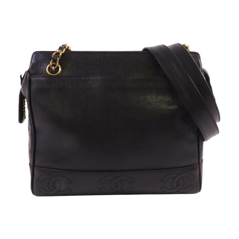 CHANEL 牛皮皮革Vintage Tote Bag金扣鏈帶肩背袋