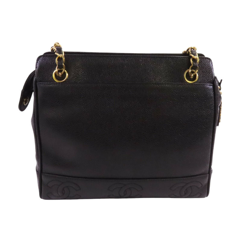 CHANEL 牛皮皮革Vintage Tote Bag金扣鏈帶肩背袋-1