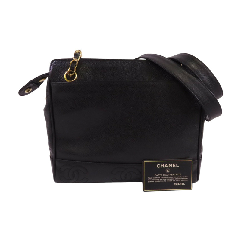 CHANEL 牛皮皮革Vintage Tote Bag金扣鏈帶肩背袋-9