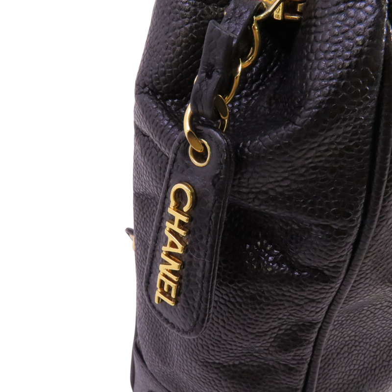 CHANEL 牛皮皮革Vintage Tote Bag金扣鏈帶肩背袋-14