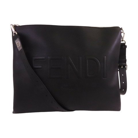 FENDI 牛皮皮革After Roma Pouch Shoulder銀扣肩背袋