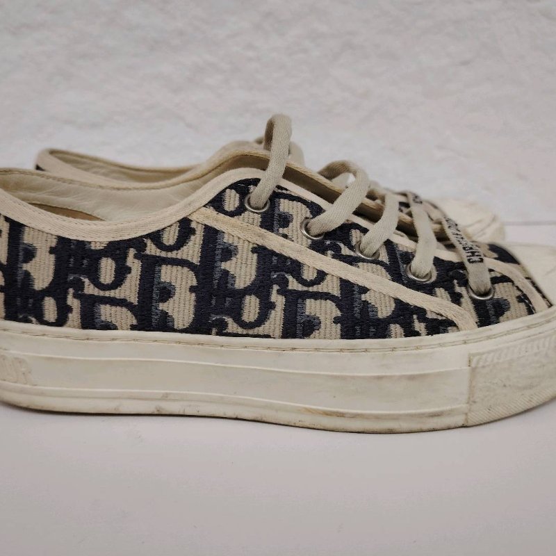 Dior 迪奧 老花刺繡帆布鞋 36碼-4