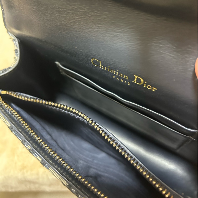 Dior迪奧 saddle 老花藍色刺繡馬鞍包單肩腰包  手拿包-13