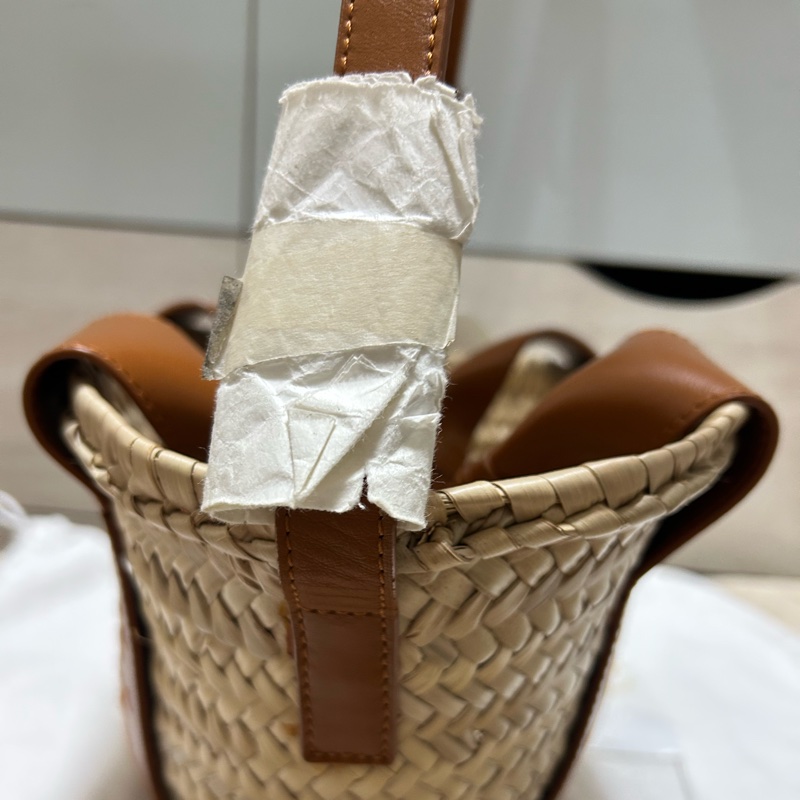 #全新閒置 Chloe Sense經典馬鞍牛皮草編托特包(棕色) 拉菲草草編包-12