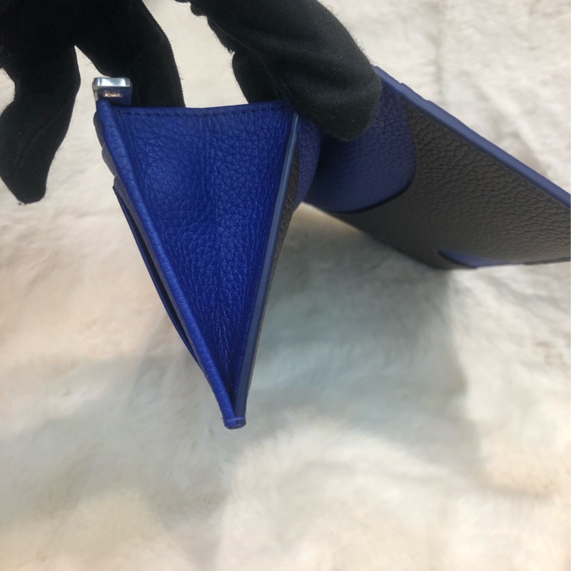 Ferragamo 藍色拼啡色長銀包  長夾 XC125-8