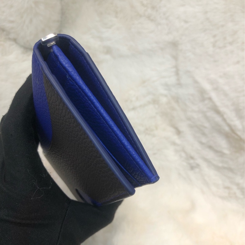 Ferragamo 藍色拼啡色長銀包  長夾 XC125-10