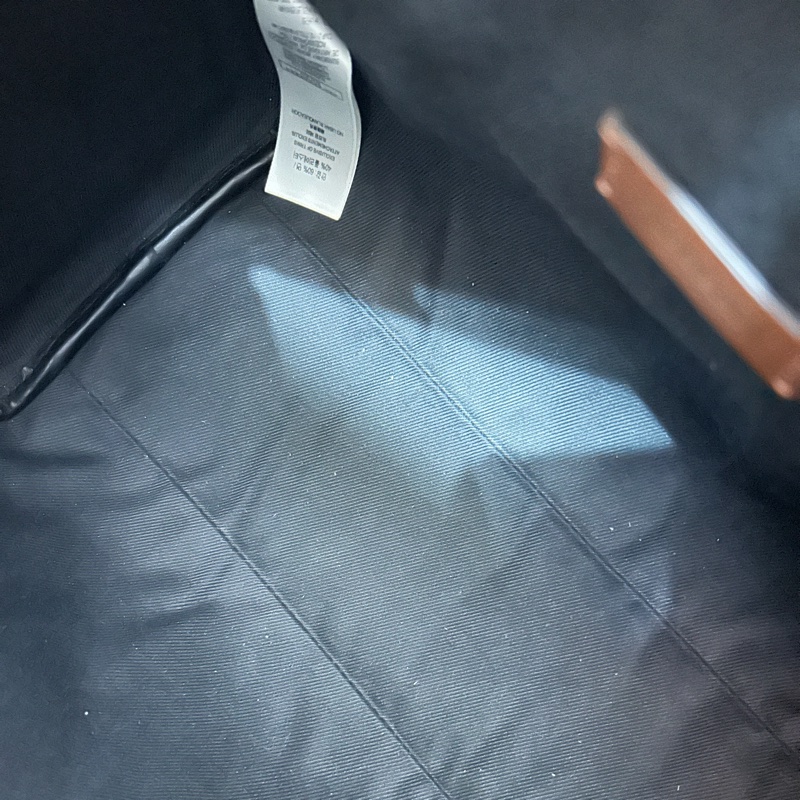 #近新 BURBERRY 巴寶莉 經典格紋皮革中型手提/斜背包(暗樺木棕色)-12