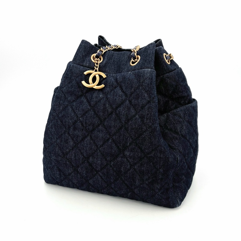 Chanel 香奈兒 牛仔 深藍 水桶包 27-17-28 29-55 98新-1