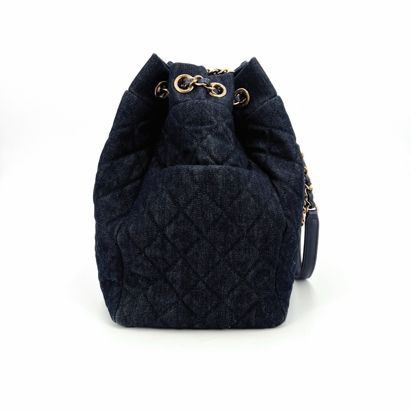 Chanel 香奈兒 牛仔 深藍 水桶包 27-17-28 29-55 98新-9
