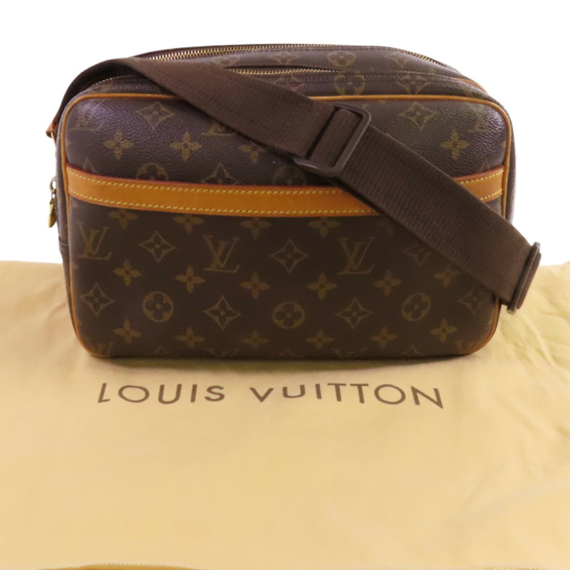 LOUIS VUITTON Monogram Reporter PM金扣肩背袋-9