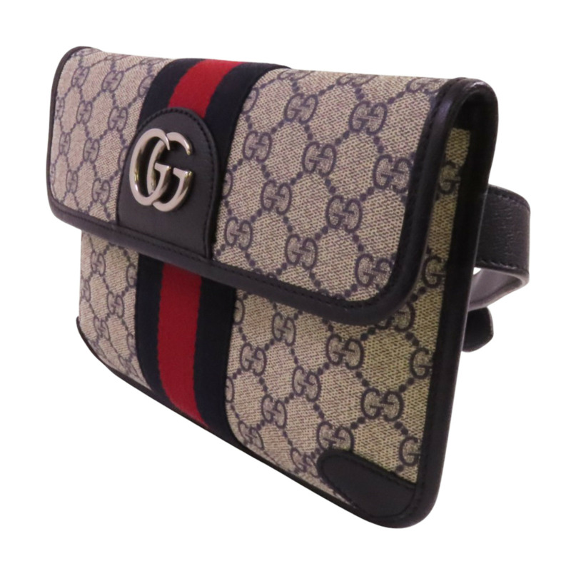 GUCCI 塗層帆布Ophidia GG Supreme銀扣腰包-2
