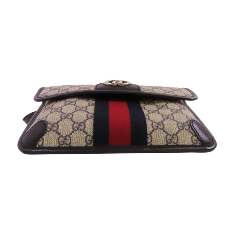 GUCCI 塗層帆布Ophidia GG Supreme銀扣腰包-3