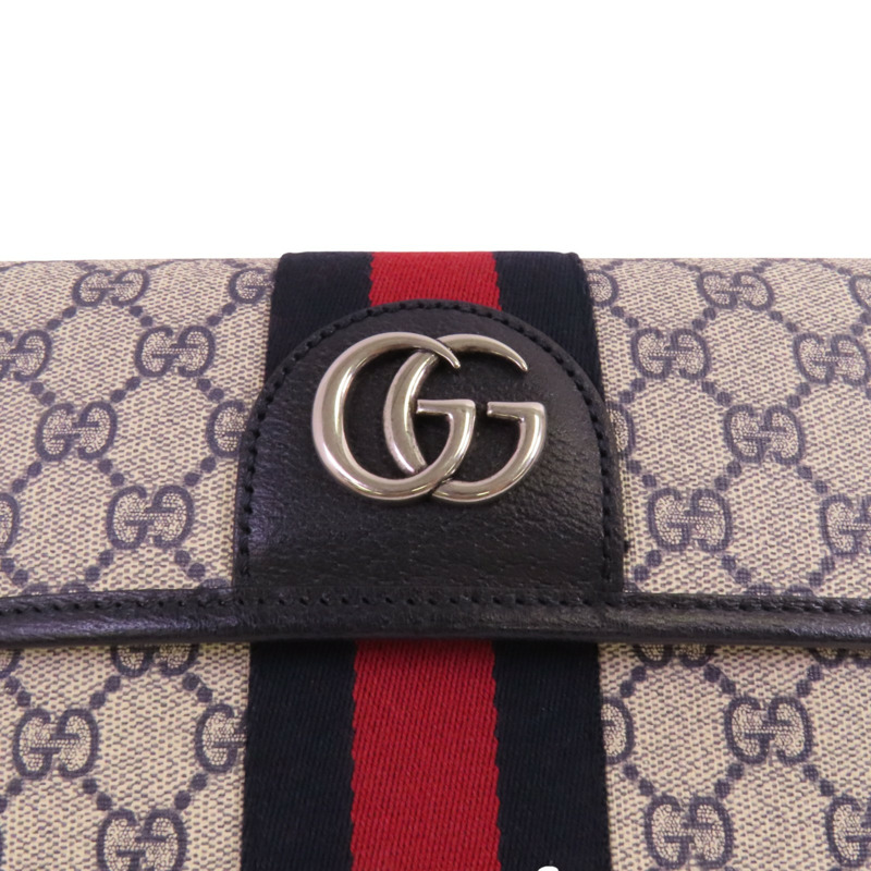 GUCCI 塗層帆布Ophidia GG Supreme銀扣腰包-14