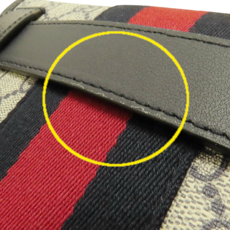 GUCCI 塗層帆布Ophidia GG Supreme銀扣腰包-16