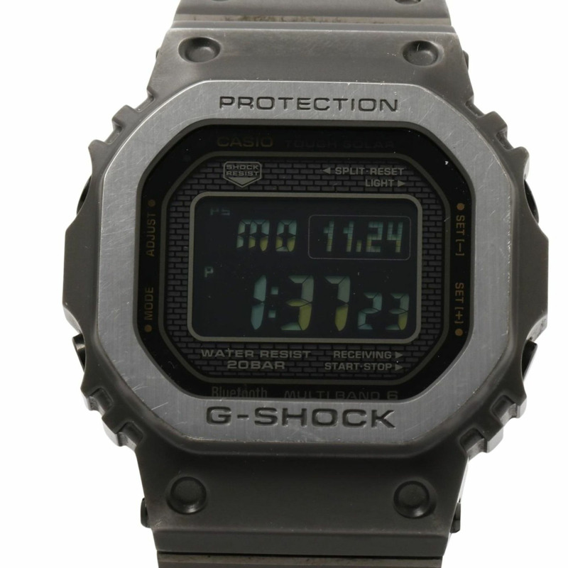 卡西歐 G-SHOCK 全金屬 5000 系列 GMWB5000MB1JF 黑色不鏽鋼男士數位手錶-0