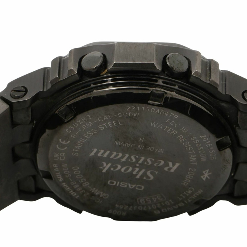 卡西歐 G-SHOCK 全金屬 5000 系列 GMWB5000MB1JF 黑色不鏽鋼男士數位手錶-3
